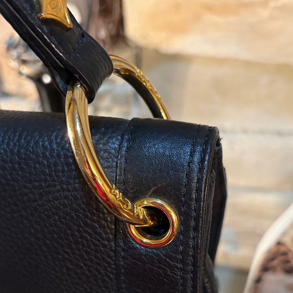 MCM Black Shoulder Bag with Gold Details - Picture 6 of 14